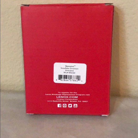 Lenox Bejeweled Snowflake Ornament Silverplate - Picture 6 of 6